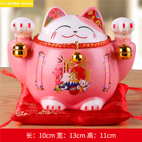 4/6 inch Ceramic Maneki Neko Piggy Bank Creative Home Decoration Porcelain Ornaments Business Gifts Lucky Crafts Lucky Cat Gifts