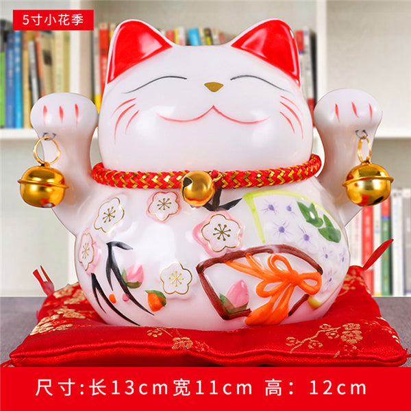 4/6 inch Ceramic Maneki Neko Piggy Bank Creative Home Decoration Porcelain Ornaments Business Gifts Lucky Crafts Lucky Cat Gifts