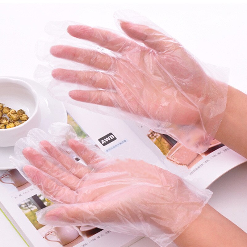 100Pcs/Pack Food Plastic Gloves Disposable Gloves for Restaurant Kitchen BBQ Eco-friendly Food Gloves Fruit Vegetable Gloves