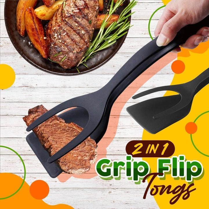 2 In 1 Grip Flip Tongs Egg Tongs French Toast Pancake Egg Clamp Omelet Kitchen Accessories