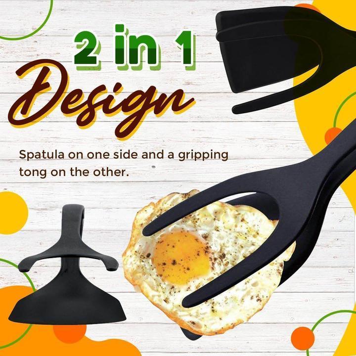 2 In 1 Grip Flip Tongs Egg Tongs French Toast Pancake Egg Clamp Omelet Kitchen Accessories