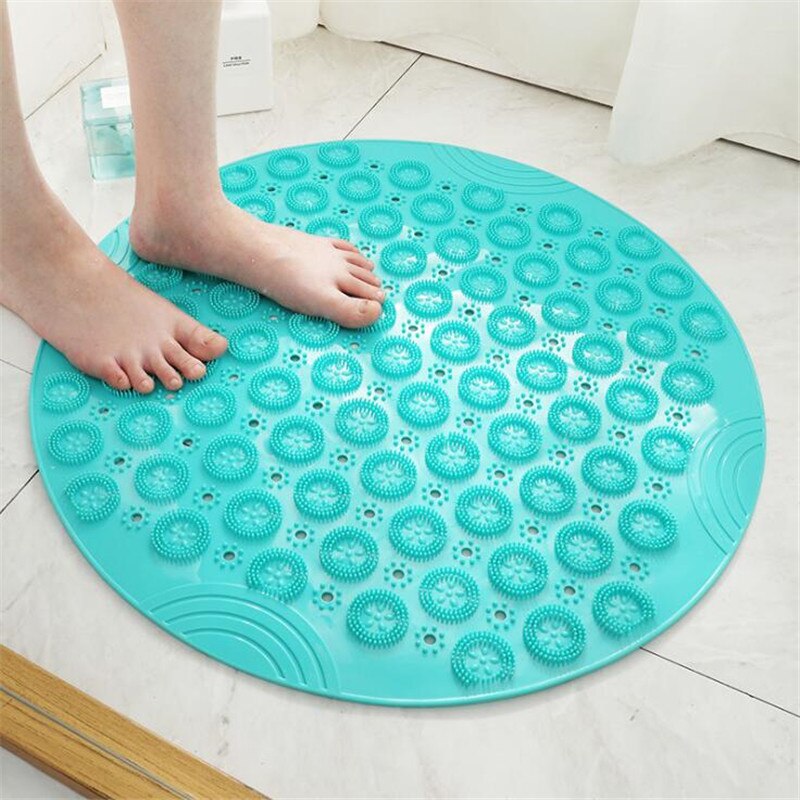 55CM Non-Slip Round Bathroom Mat Safety Shower Bath Mat PVC Massage Pad Bathroom Carpet Floor Drainage Suction Cup Bath Mat