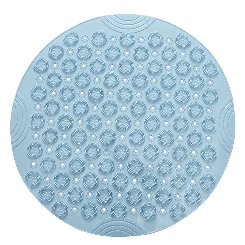 55CM Non-Slip Round Bathroom Mat Safety Shower Bath Mat PVC Massage Pad Bathroom Carpet Floor Drainage Suction Cup Bath Mat