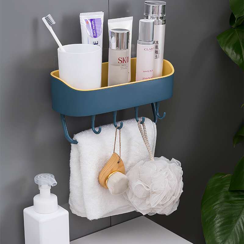 Set Bathroom Shelf No Drill Organizer Wall Mounted Shampoo Spices Shower Storage Rack Holder Bathroom Accessories