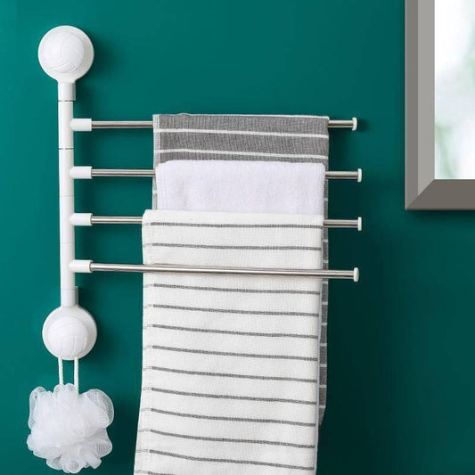 3/4 Punch-free Strokes Towel Rack 360 Degree Rotating Bathroom Kitchen Cabinet Towel Rag Rack Shelf Towel Bar Hanging Holder