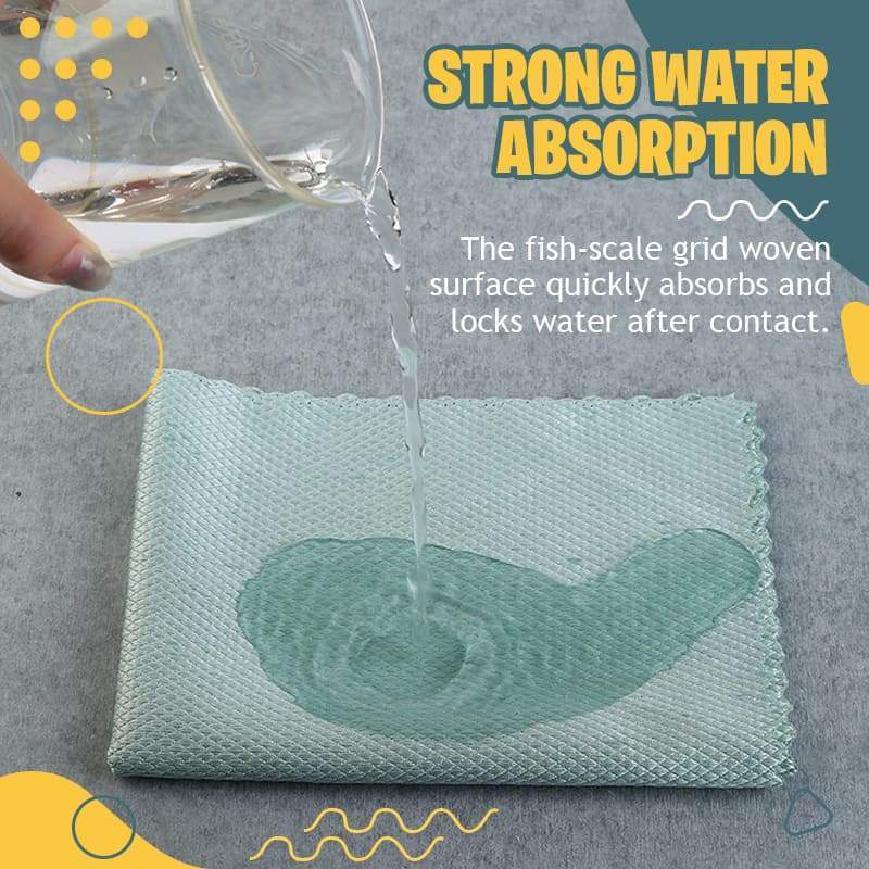 Kitchen Anti-grease wiping rags efficient Super Absorbent Microfiber Cleaning Cloth home washing dish kitcheFish scale rag towel