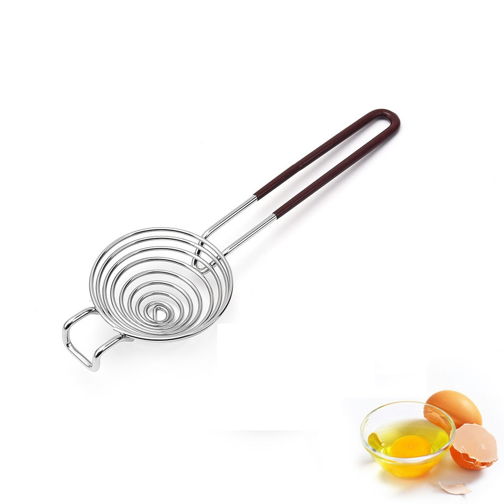 1Pc Spiral Stainless Steel Egg White Separator Egg Yolk Remover Divider with Long Handle Kitchen Tool