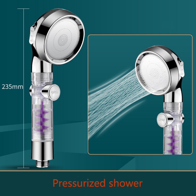 3-Modes Powerful Pressurized shower Water Saving Spray Shower Head Bathroom Hand-held Pressurized Massage Shower Head