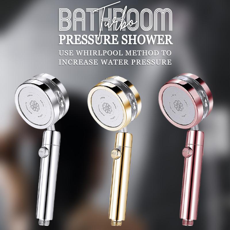 Adjustable Jetting Turbocharged Shower 8K Mirror Water Stop Shaking Head Shower Bathroom Hand-held Water Saving Spray Shower