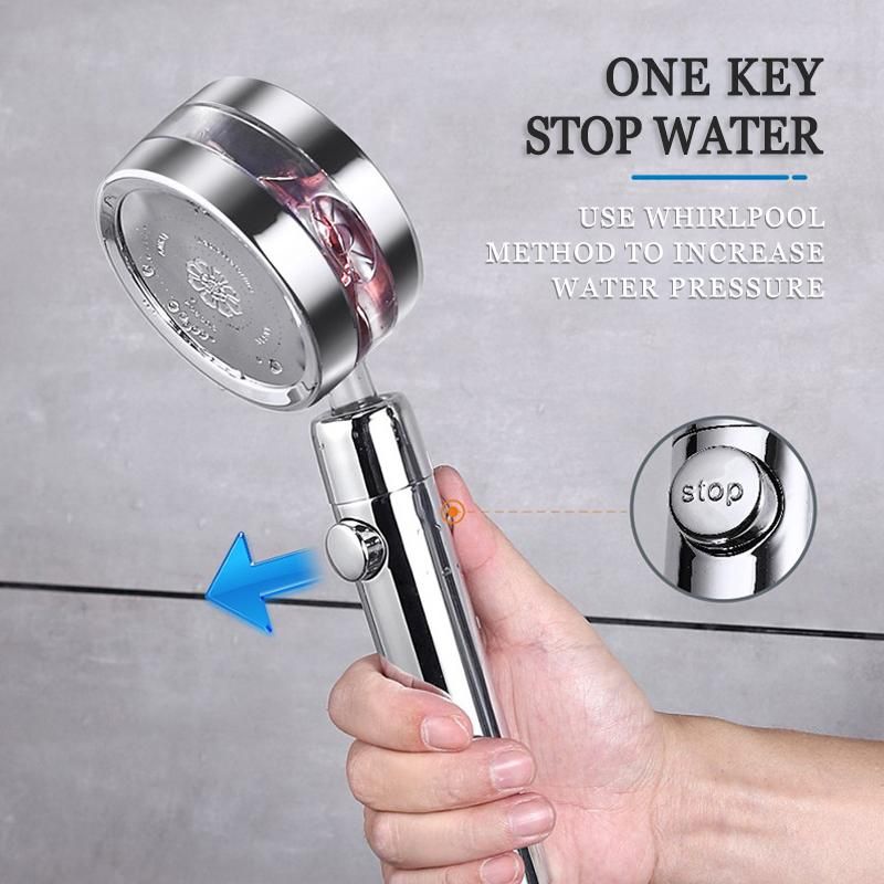 Adjustable Jetting Turbocharged Shower 8K Mirror Water Stop Shaking Head Shower Bathroom Hand-held Water Saving Spray Shower