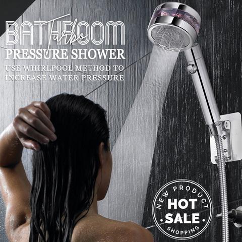 Adjustable Jetting Turbocharged Shower 8K Mirror Water Stop Shaking Head Shower Bathroom Hand-held Water Saving Spray Shower